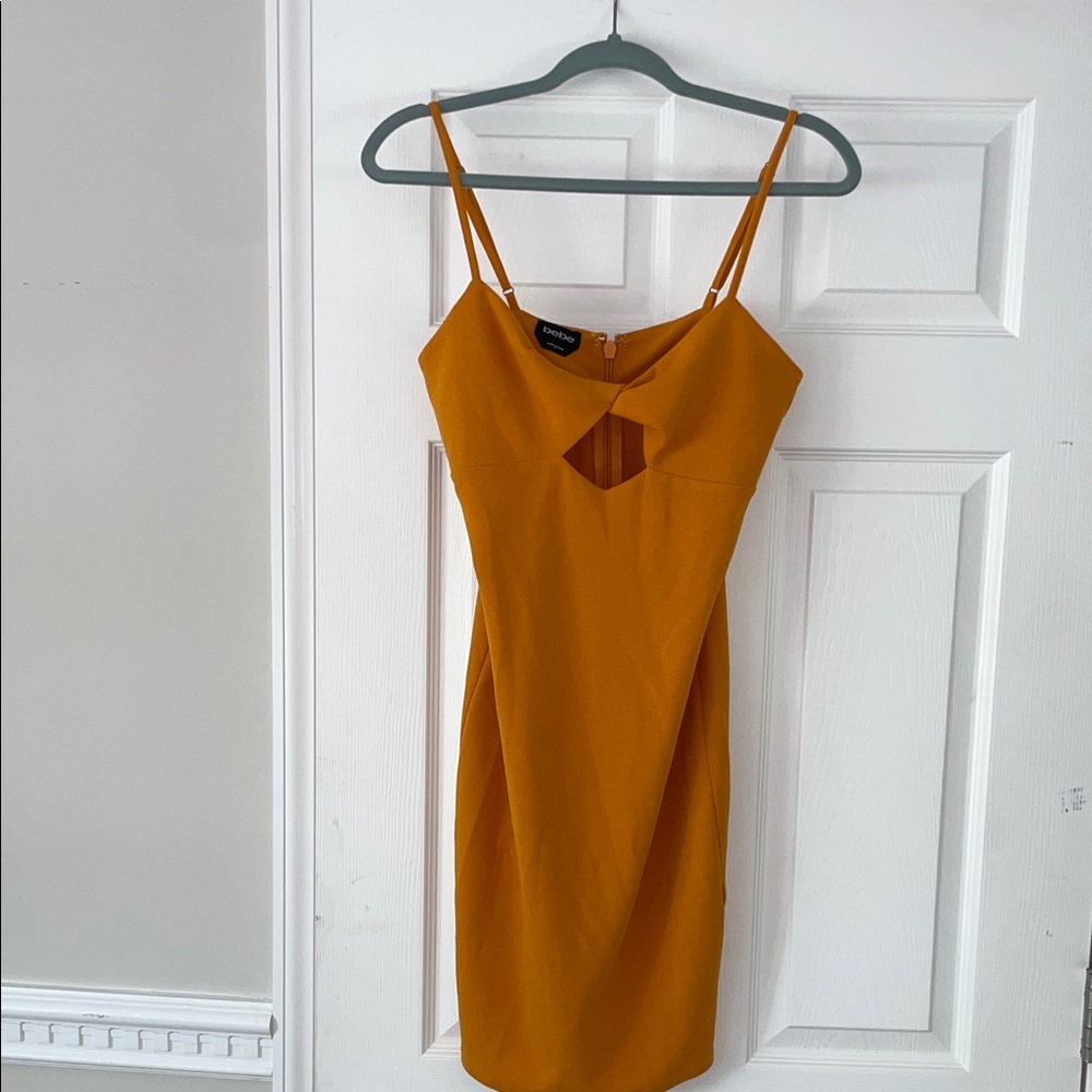 Bebe Sexy Mustard Orange Dress